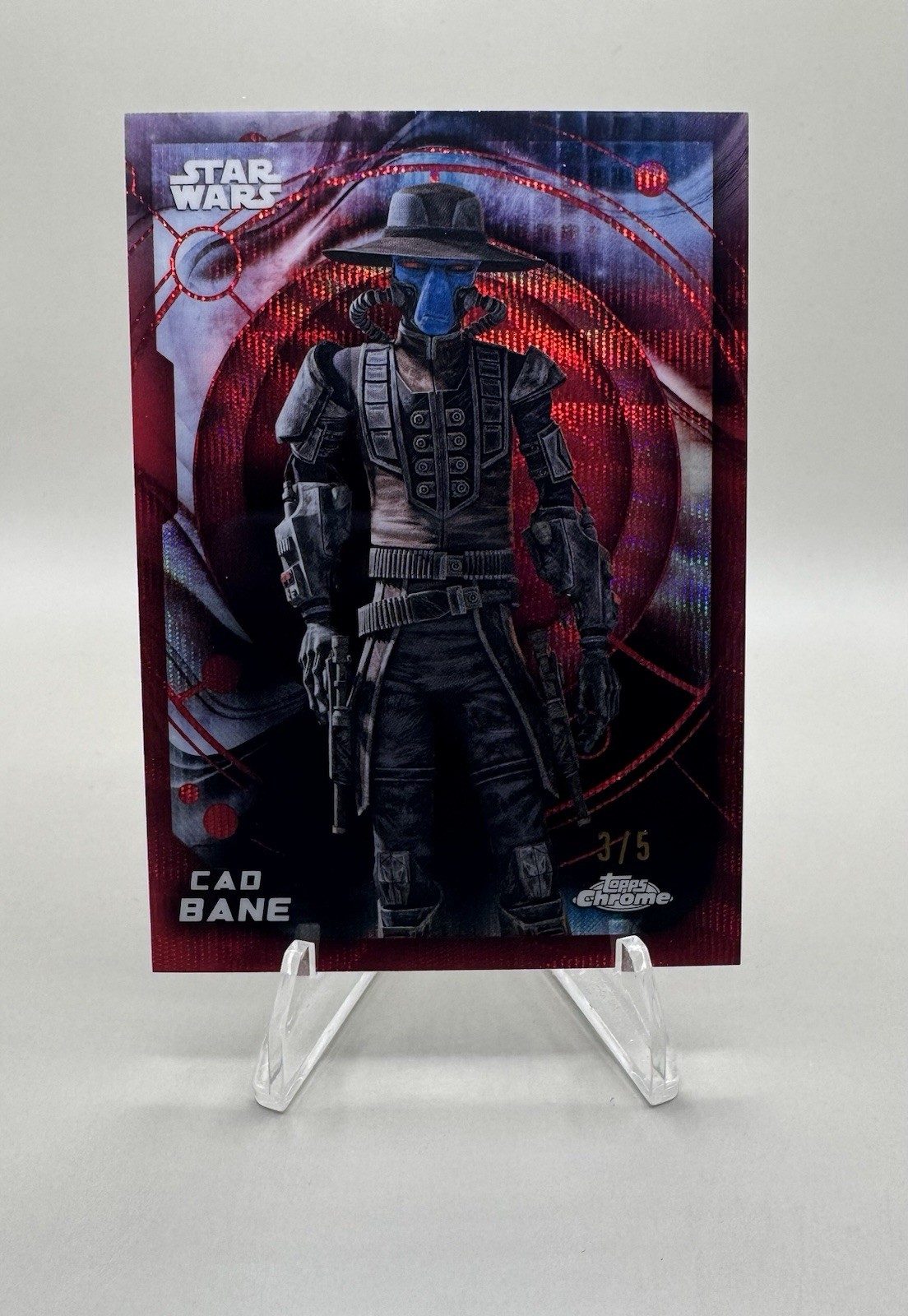 2026 Topps Chrome Star War Cad Bane Red Wave /5 #172 2026 Topps Chrome Star War Cad Bane Red Wave /5 #172