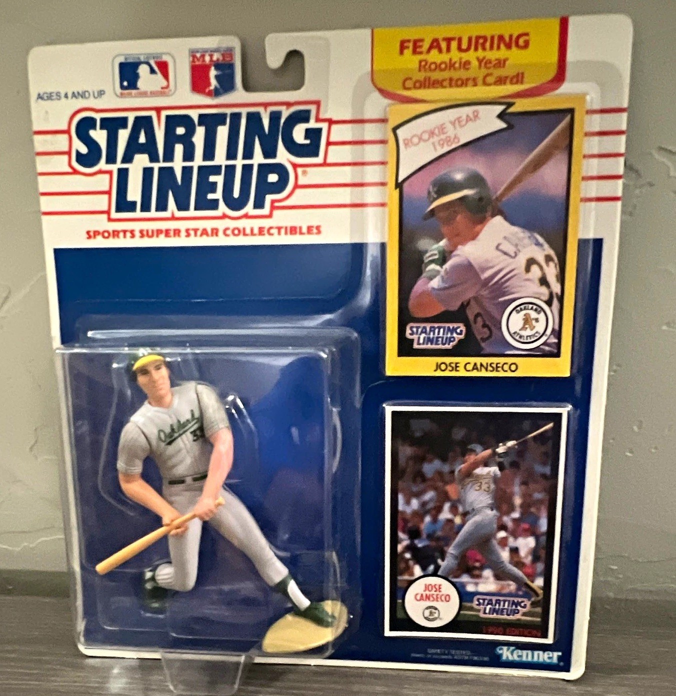 Kenner Starting Lineup Jose Canseco MLB Oakland Athletics 1990 Figure Card