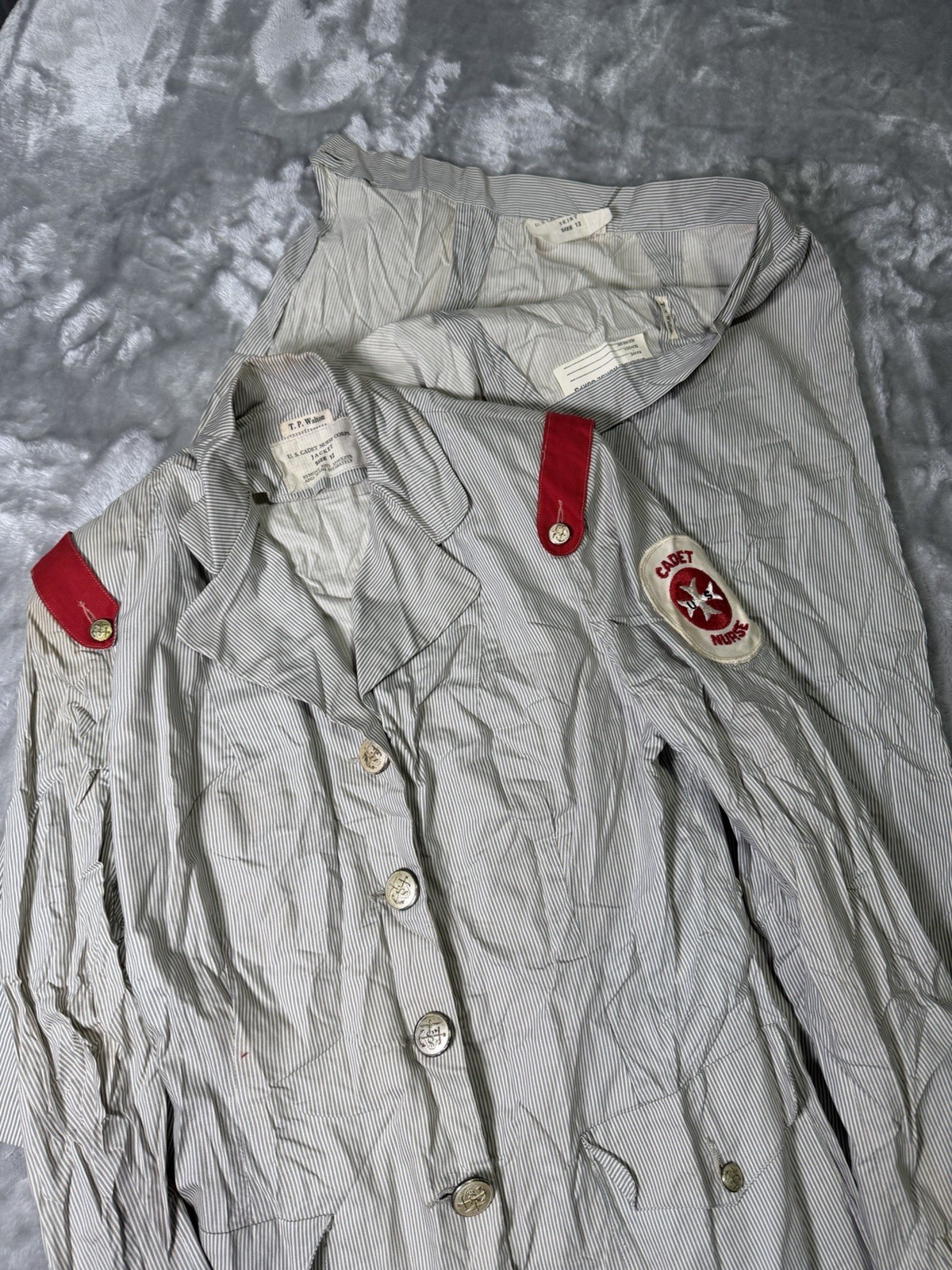 Wwii Women’s Nurse Cadet Uniform Jacket And Skirt iD’d Named 1940s WW2 Size 12