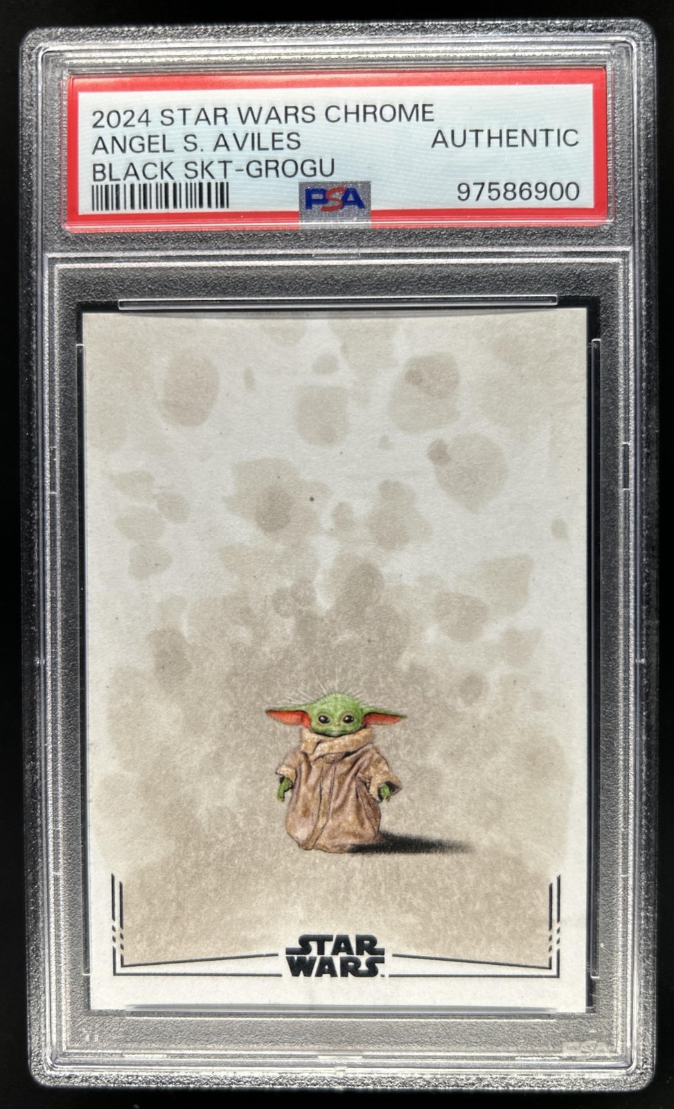 2024 Topps Chrome Star Wars Angel S Aviles Sketch Cards Grogu #1/1 PSA Authentic 2024 Topps Chrome Star Wars Angel S Aviles Sketch Cards Grogu #1/1 PSA Authentic