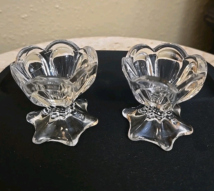 EAPG Fostoria Lucerne #1515 Set Of 2 Open Salt Cellar With Star Foot EAPG Fostoria Lucerne #1515 Set Of 2 Open Salt Cellar With Star Foot