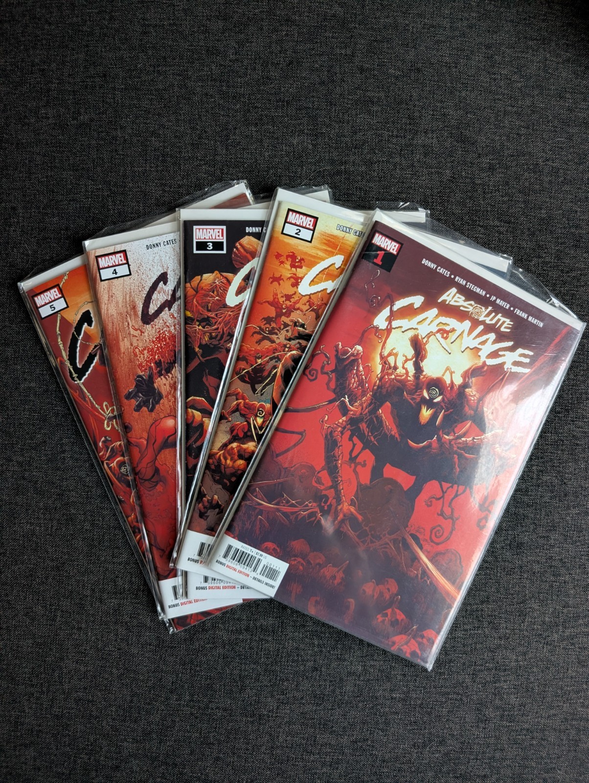 Absolute Carnage #1 2 3 4 5 Complete Set 2019 Knull Donny Cates Ryan Stegman 1-5