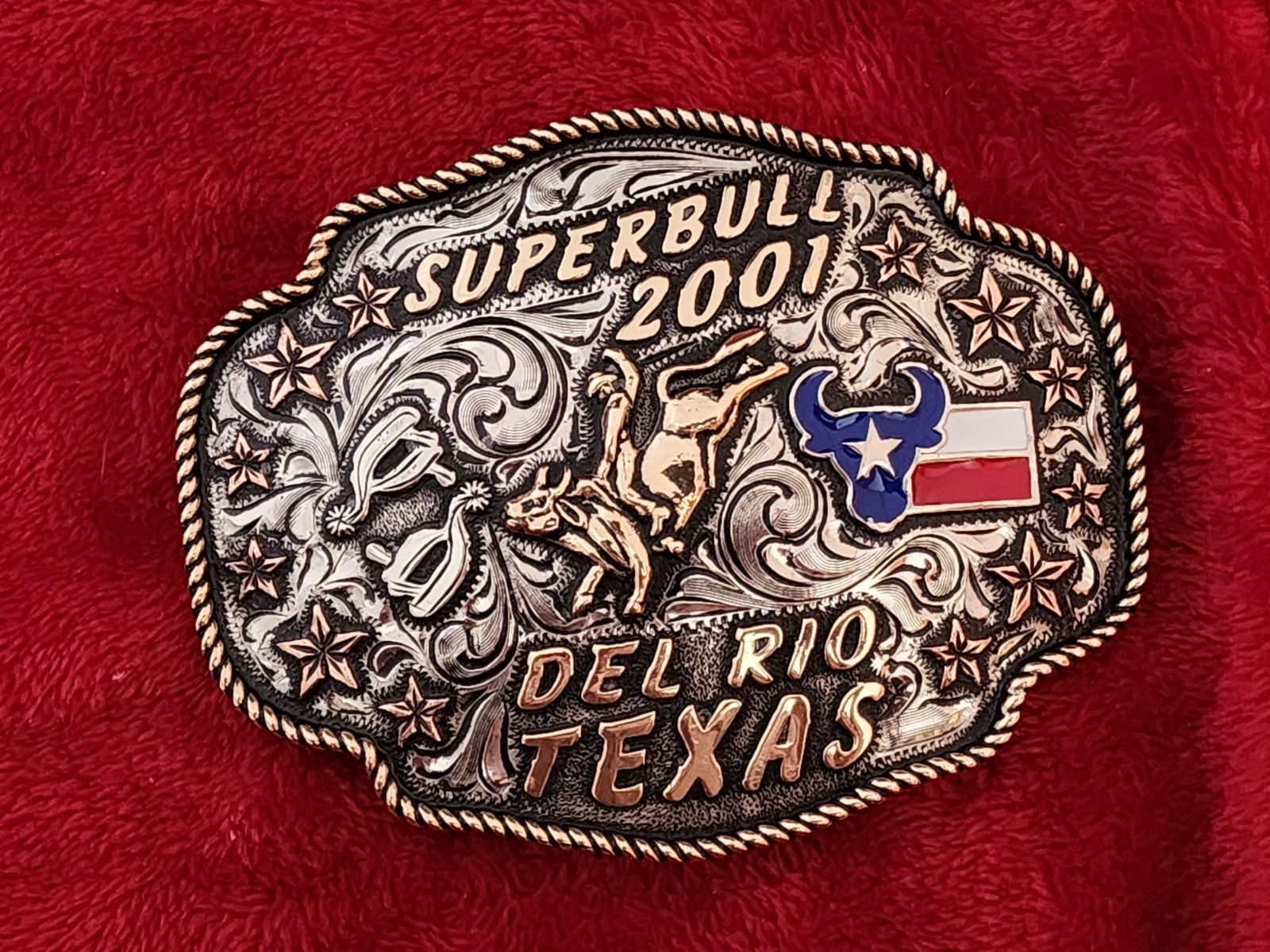 Rodeo Superbull☆2001☆Del Rio Texas☆ X~Treme☆Champion Trophy Buckle☆Rare☆X28