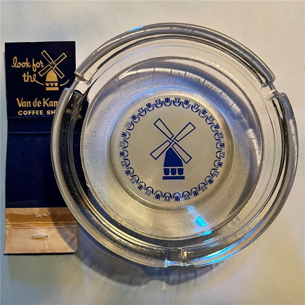 Vtg Van de Kamp’s ASHTRAY & Matchbook Cover Coffee Shop Drive In Windmill Tulips