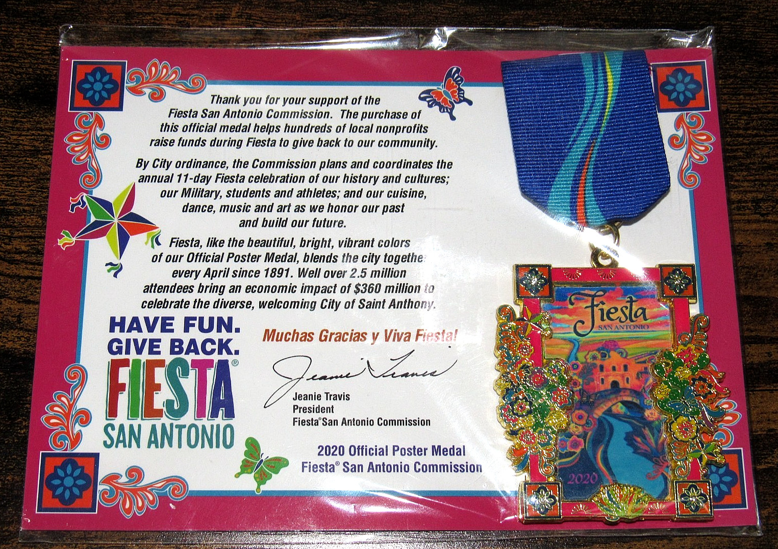 2020 Fiesta Poster Medal Official Limited Edition San Antonio Pinback Ribbon NEW 2020 Fiesta Poster Medal Official Limited Edition San Antonio Pinback Ribbon NEW
