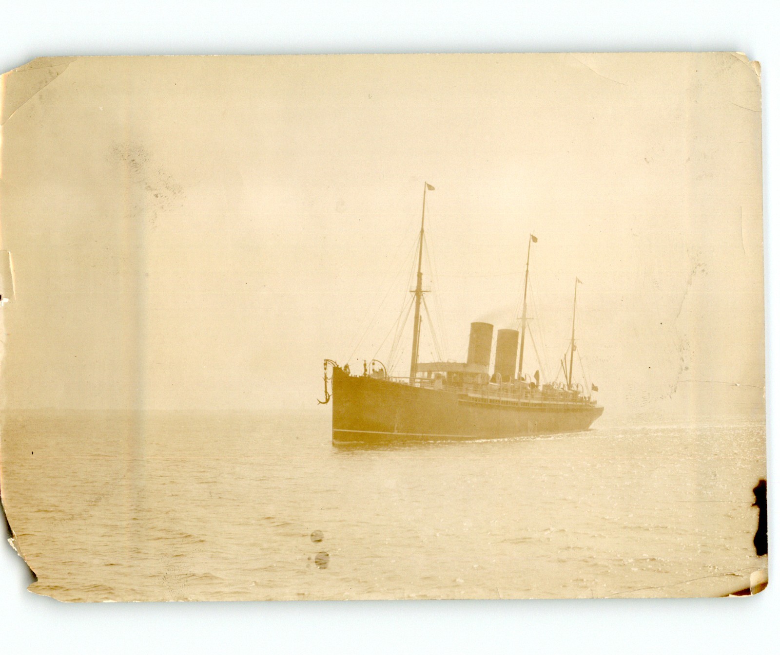 Vintage 1900-10s US Mail NYC Steamship Used For Shipping Mail Photos (2pc)