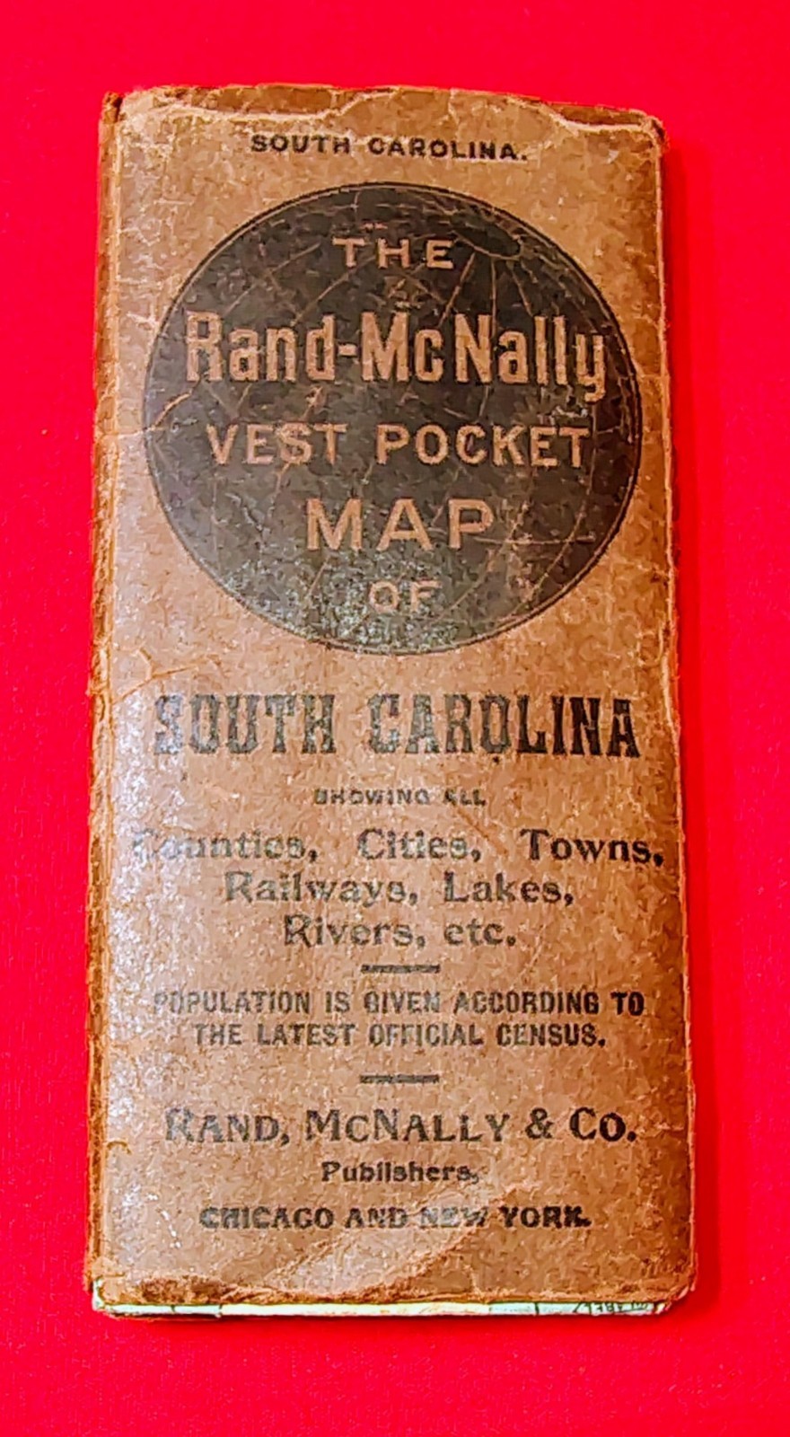 Vintage SOUTH CAROLINA Rand McNally Vest Pocket Map - circa 1920-Great Condition Vintage SOUTH CAROLINA Rand McNally Vest Pocket Map - circa 1920-Great Condition