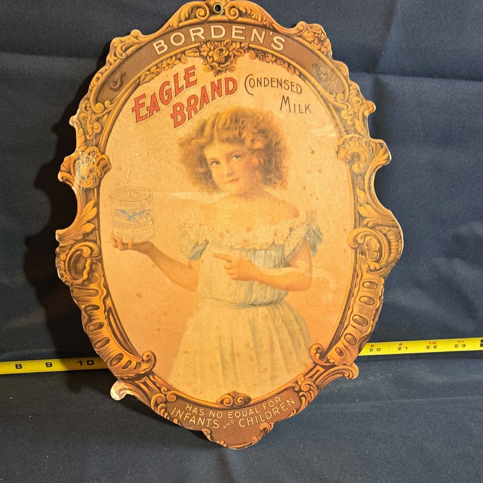 Borden\'s Eagle Brand Condensed Milk & Peerless Cream Dairy Advertising Sign