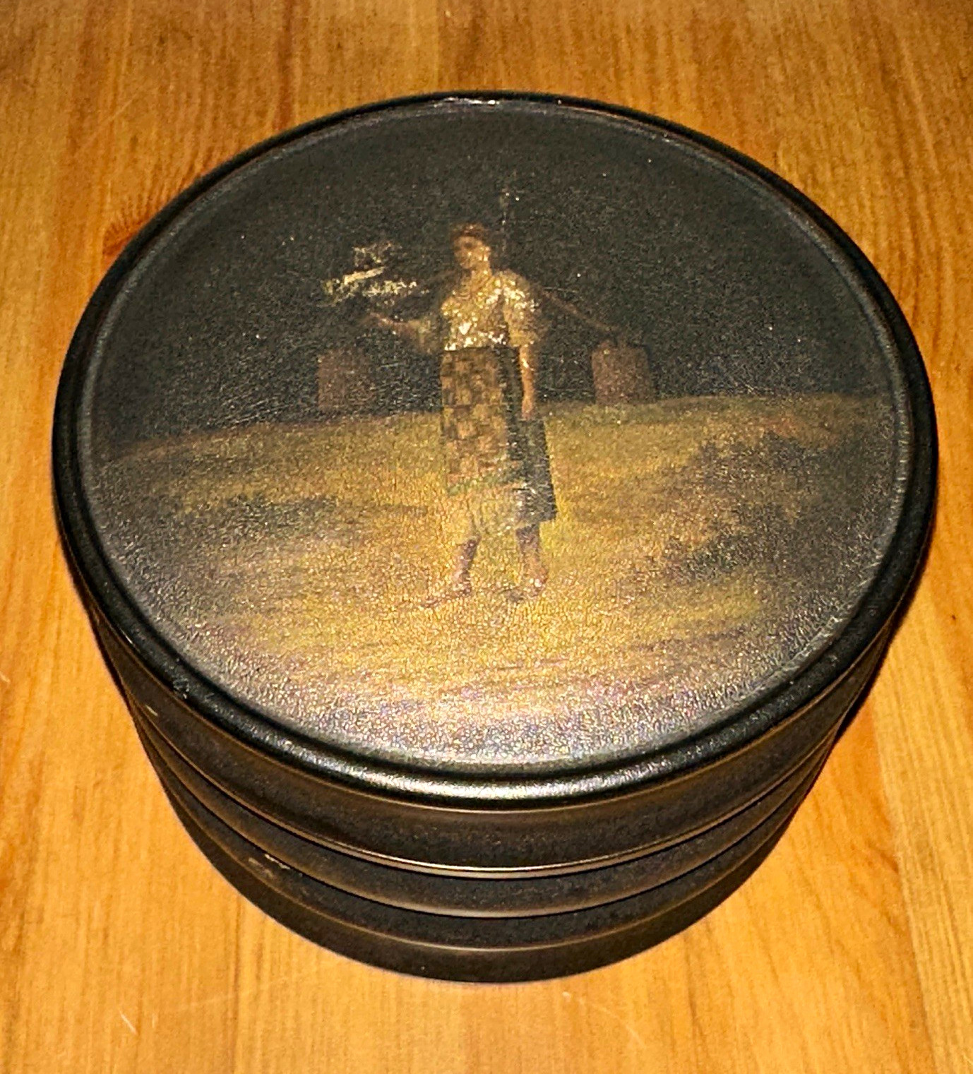 Antique Russian Vishnyakov Tortoiseshell Lacquer Tobacco Box Stamped Lid Moscow Antique Russian Vishnyakov Tortoiseshell Lacquer Tobacco Box Stamped Lid Moscow