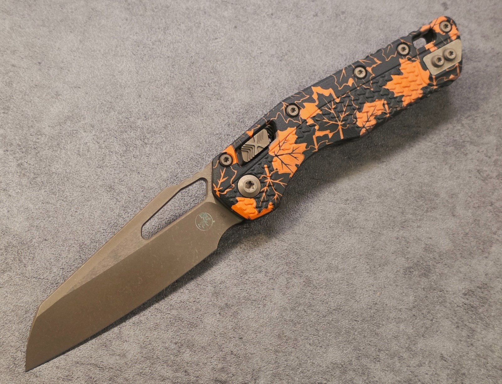 Microtech MSI RAM-LOK Orange Leaves M390MK Bronzed Apocalyptic 210T-13APPMOL
