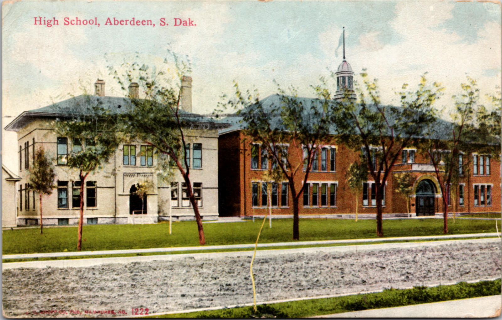 High School Aberdeen South Dakota Postcard