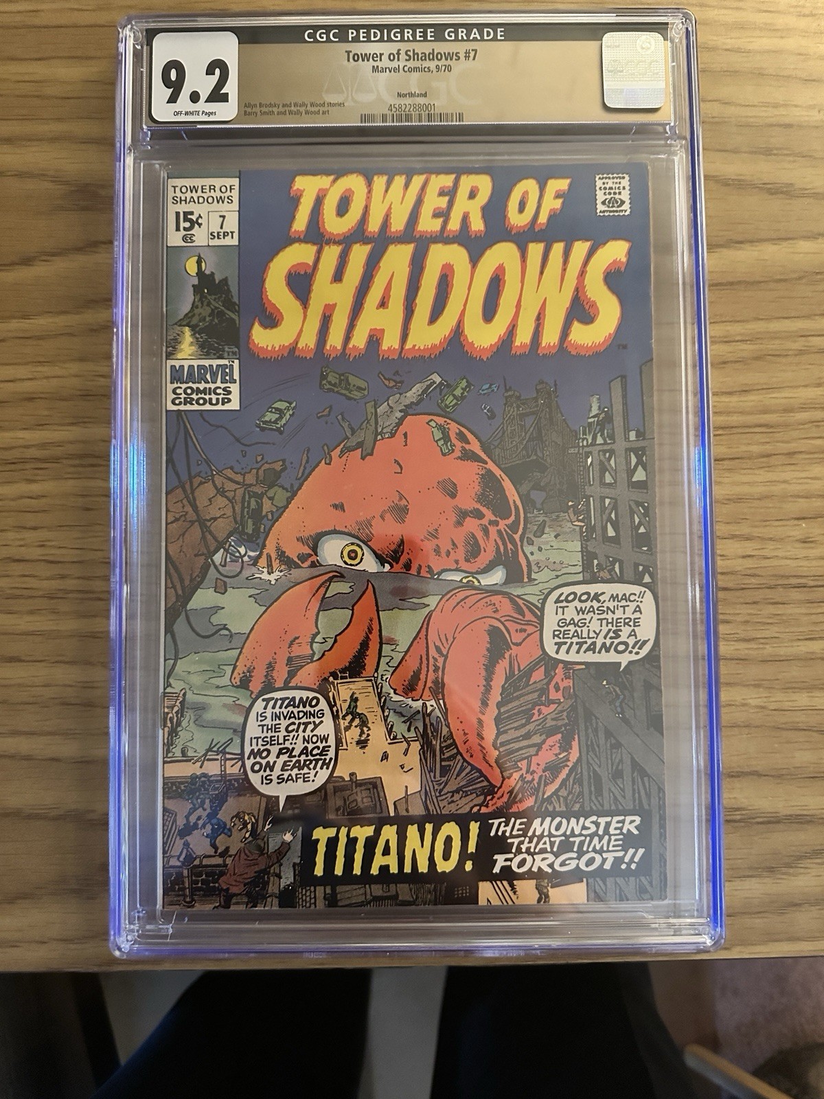 Tower of Shadows #7 Pedigree Comic CGC 9.2 OW Pages Marvel Horror 1970