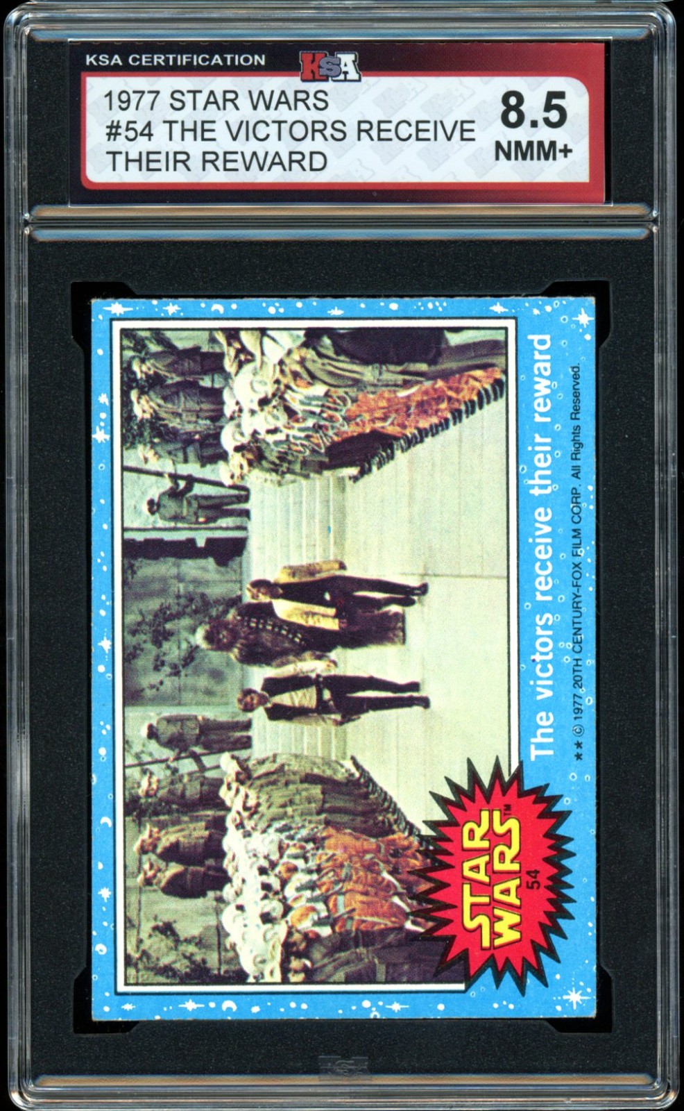 1977 Topps Star Wars USA Blue #54 The Victors Receive Their Reward KSA 8.5 NM-MT
