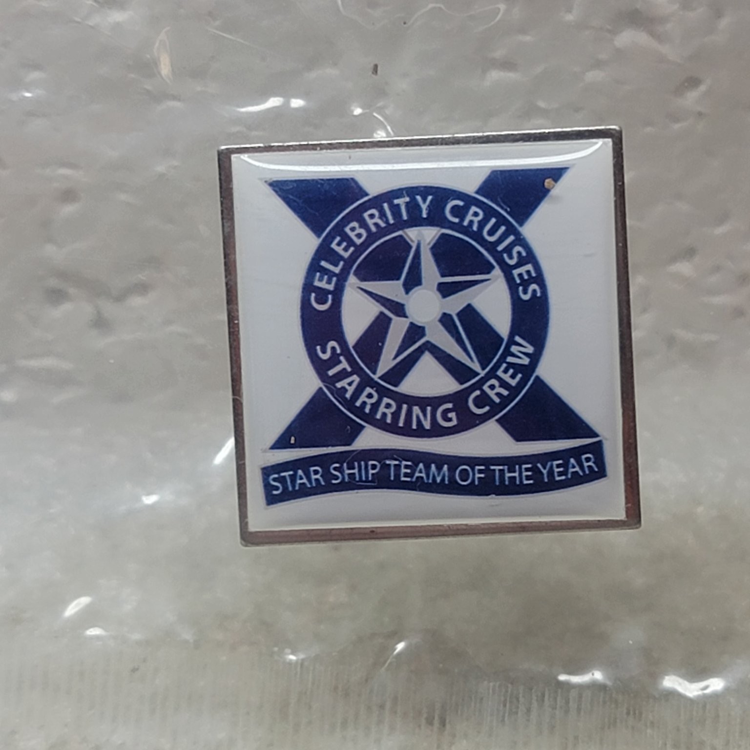Celebrity Cruises Pinback Button Star Ship Team of the Year Square