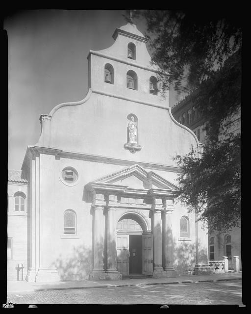 Photo:St Augustine Florida Cathedral Facade Columns 1936 St Johns County