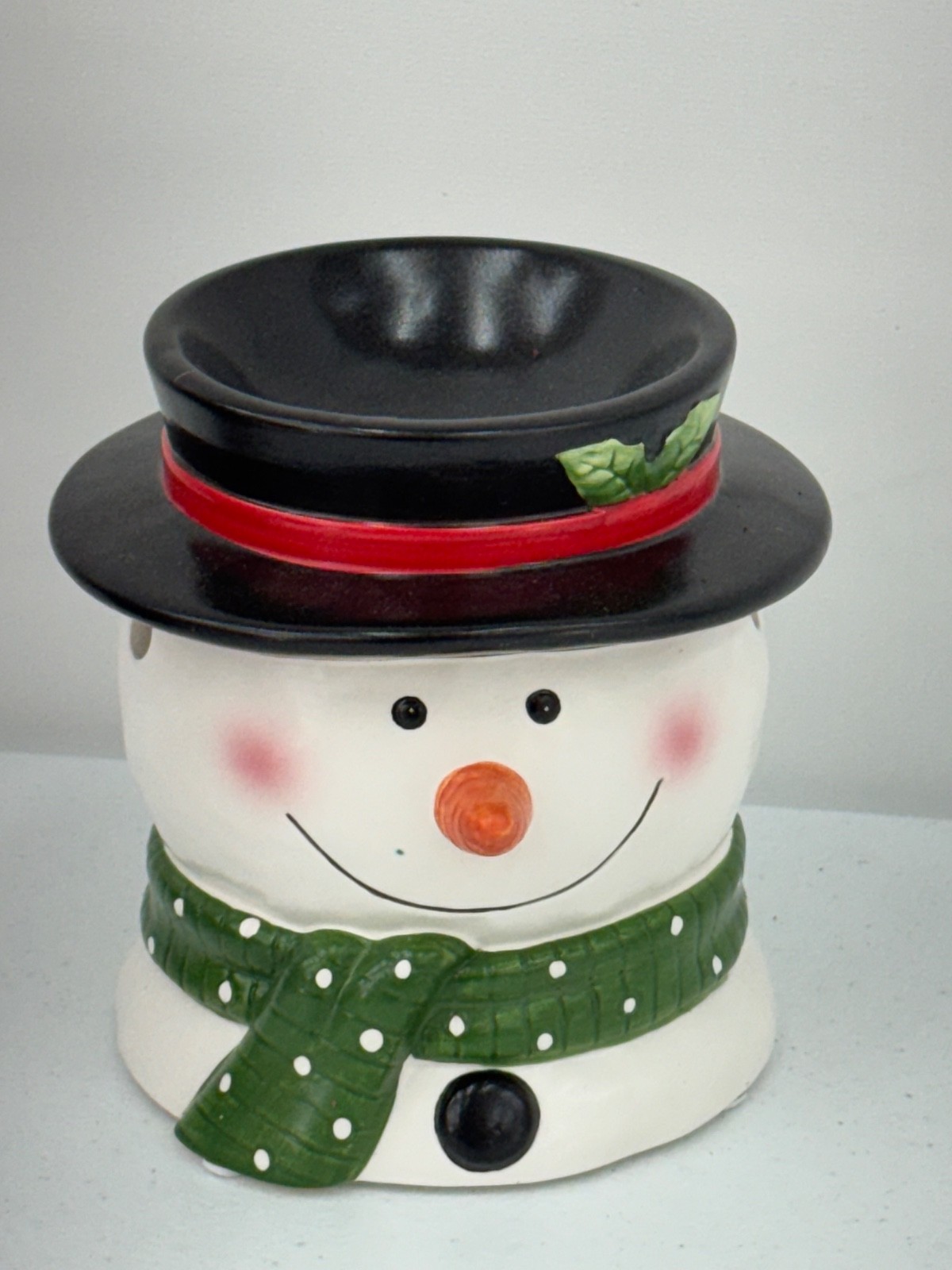 YANKEE CANDLE CO SNOWMAN TEA LIGHT/ TART WARMER HOLDER CHRISTMAS 5.5\