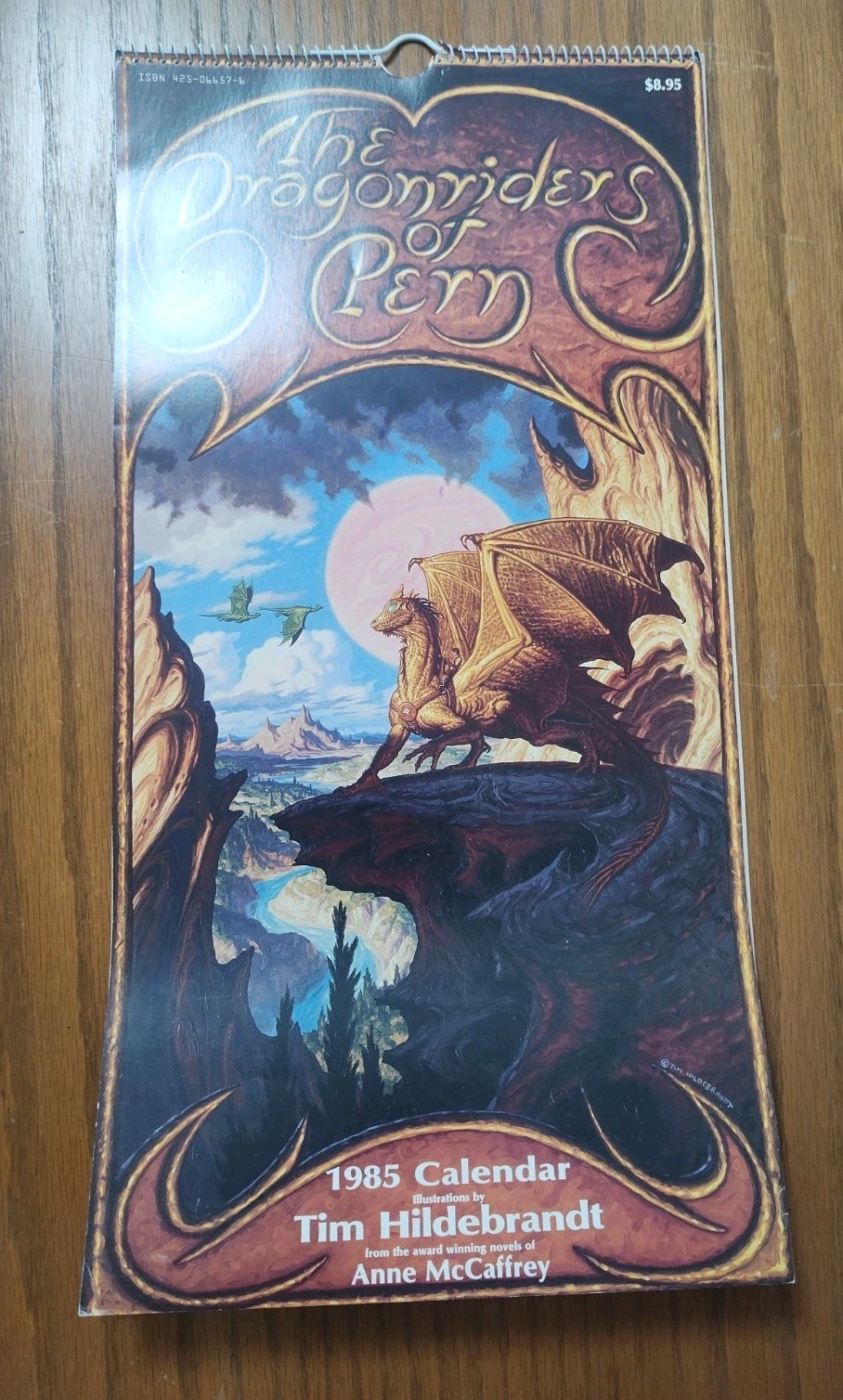 Vintage 1985 DRAGONRIDERS OF PERN Calendar ANNE McCAFFREY SciFi Fantasy Art Rare