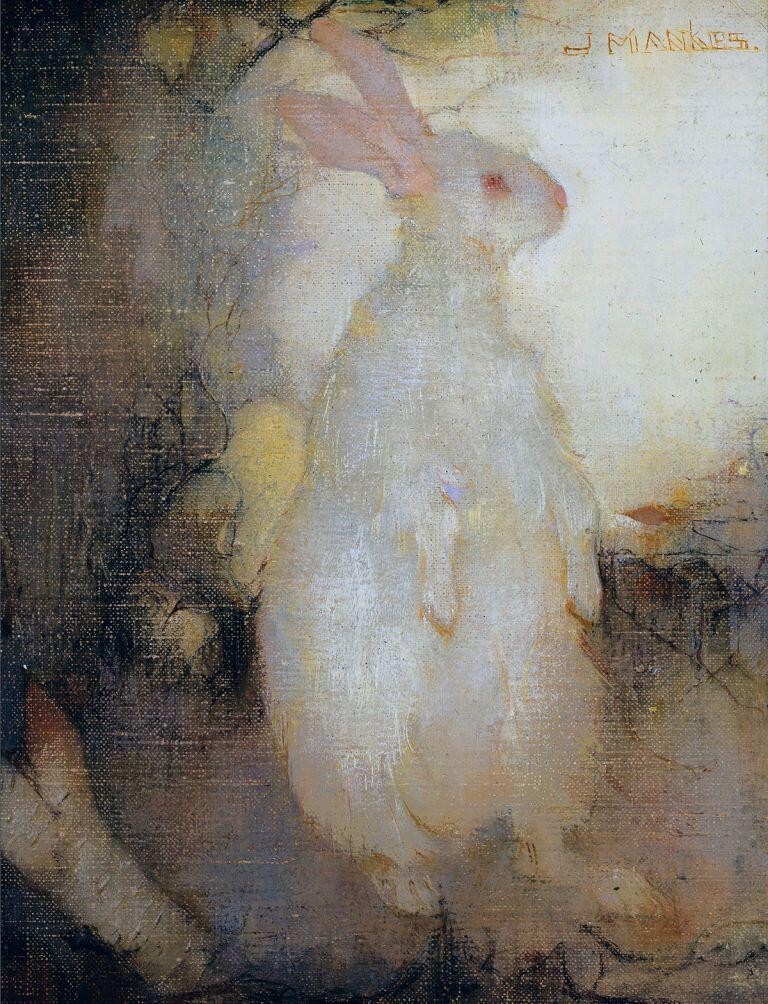 White Rabbit Art Print – Jan Mankes – 1910 Dutch Symbolist Animal Portrait White Rabbit Art Print – Jan Mankes – 1910 Dutch Symbolist Animal Portrait