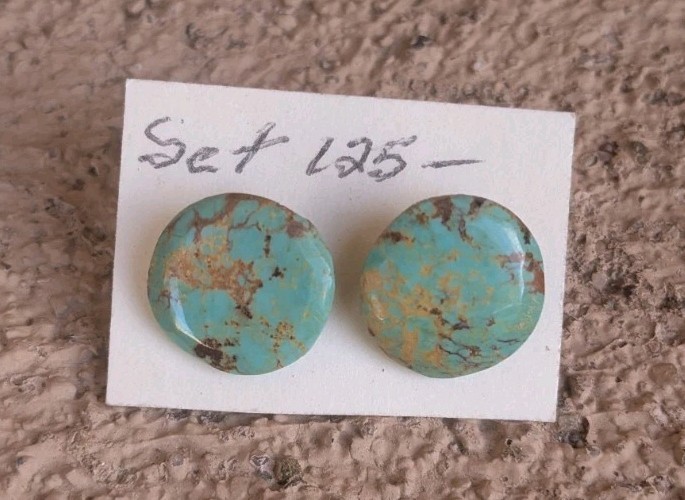Vintage Royston Turquoise Sterling Silver Post Stud Earrings Southwestern
