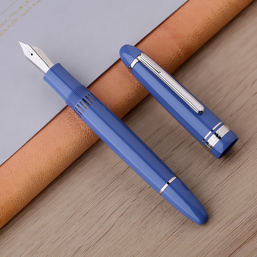 Majohn P136 Sky Blue Piston Fountain Pen EF/F/M/Stub Nib 20 Ink Window Gift Pen