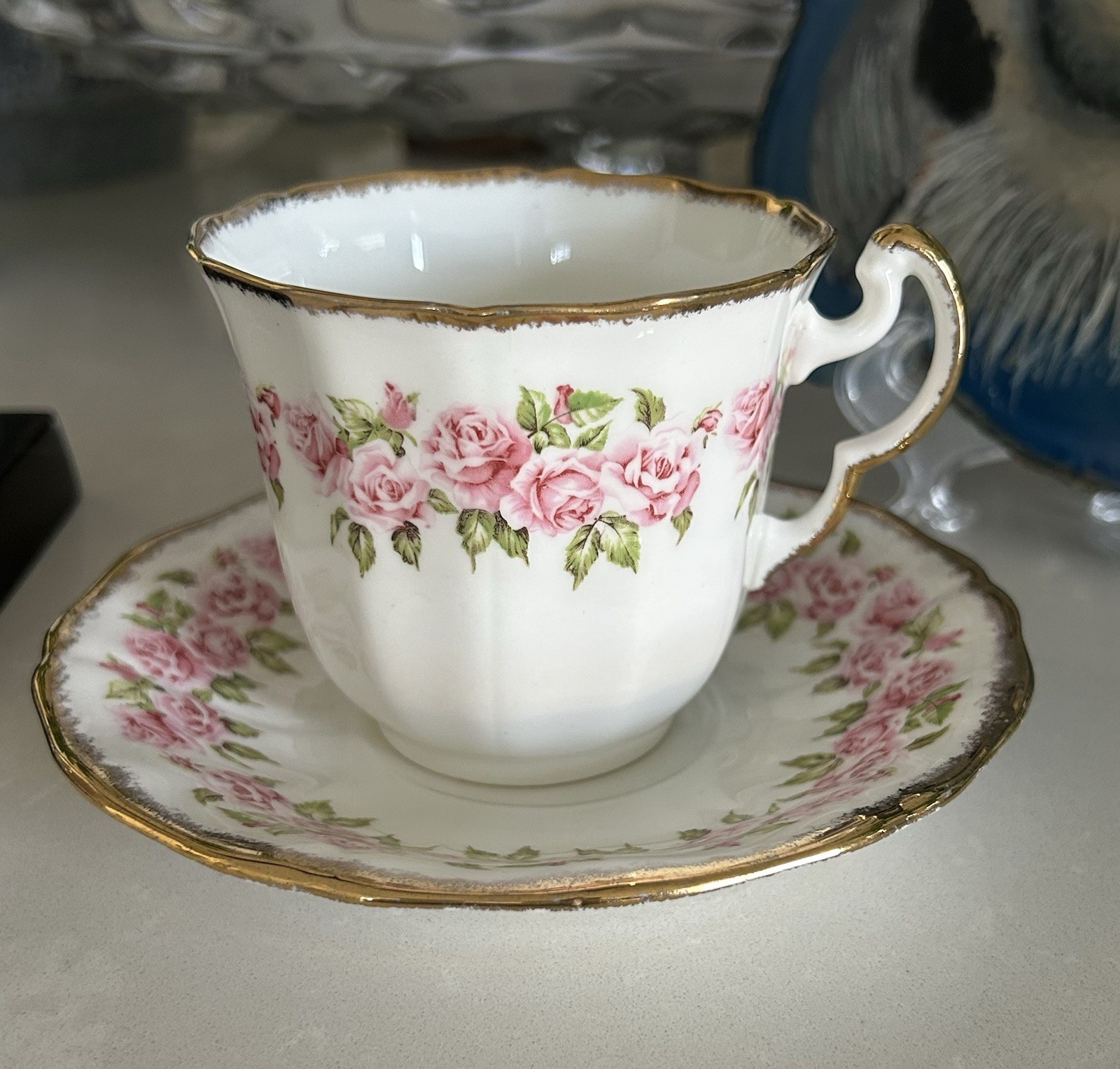 Vintage Adderley Bone China Lawley England Cup and Saucer Rose