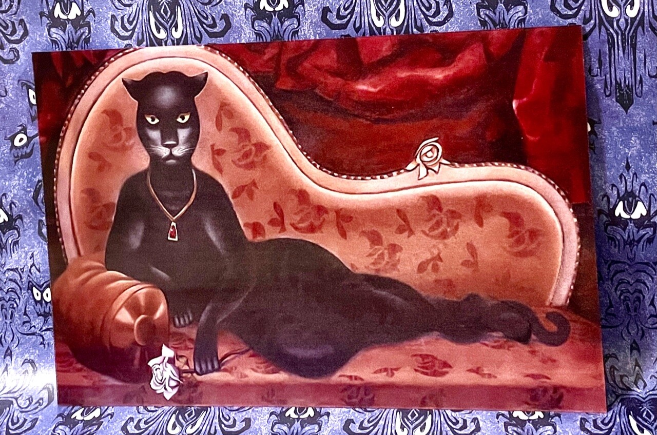 Panther Lady to WereCat Changing Portrait Haunted Mansion Lenticular Disneyland