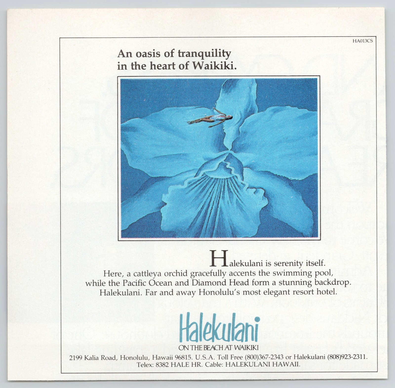 Halekulani Hotel Waikiki Hawaii Cattleya Orchid Resort 1984 Vintage Print Ad Halekulani Hotel Waikiki Hawaii Cattleya Orchid Resort 1984 Vintage Print Ad
