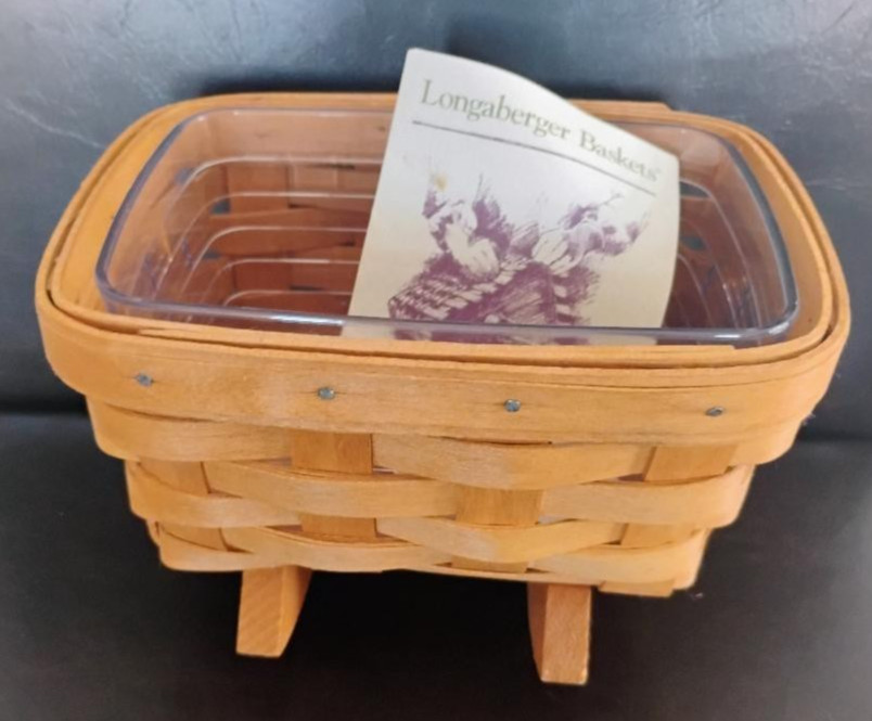 Longaberger RARE Classic Small Cradle basket set, MINT FREESHIP