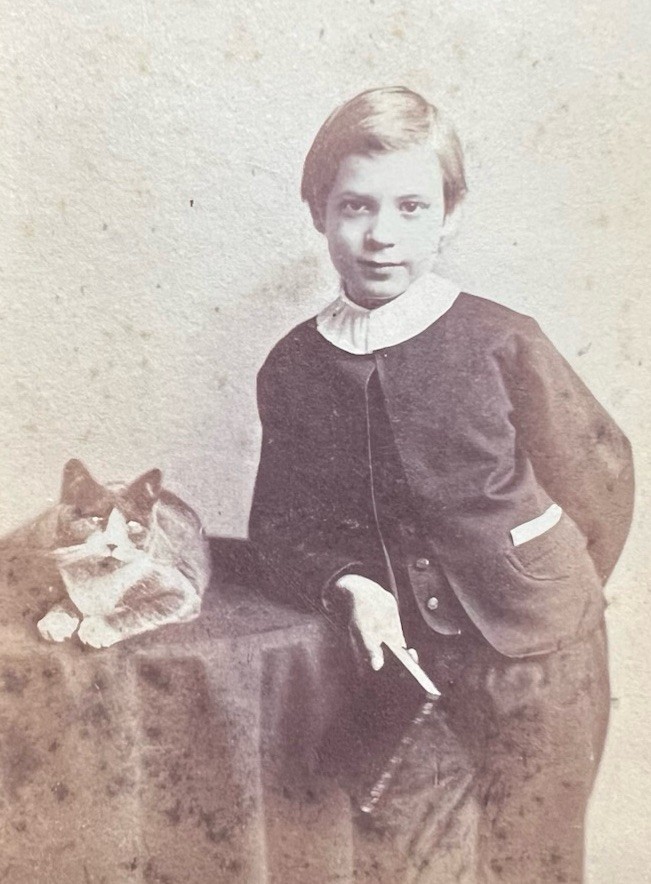Antique CDV Beautiful Young Boy Kitten Cat Book~Boston Mass Civil War Antique CDV Beautiful Young Boy Kitten Cat Book~Boston Mass Civil War
