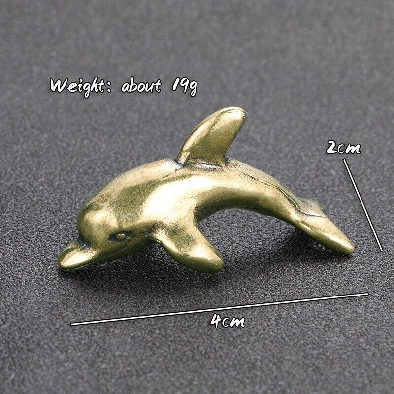 Pure Brass Sea Lion Figurine Sea Animal Seal Dolphin Statue Miniature Tea Pet