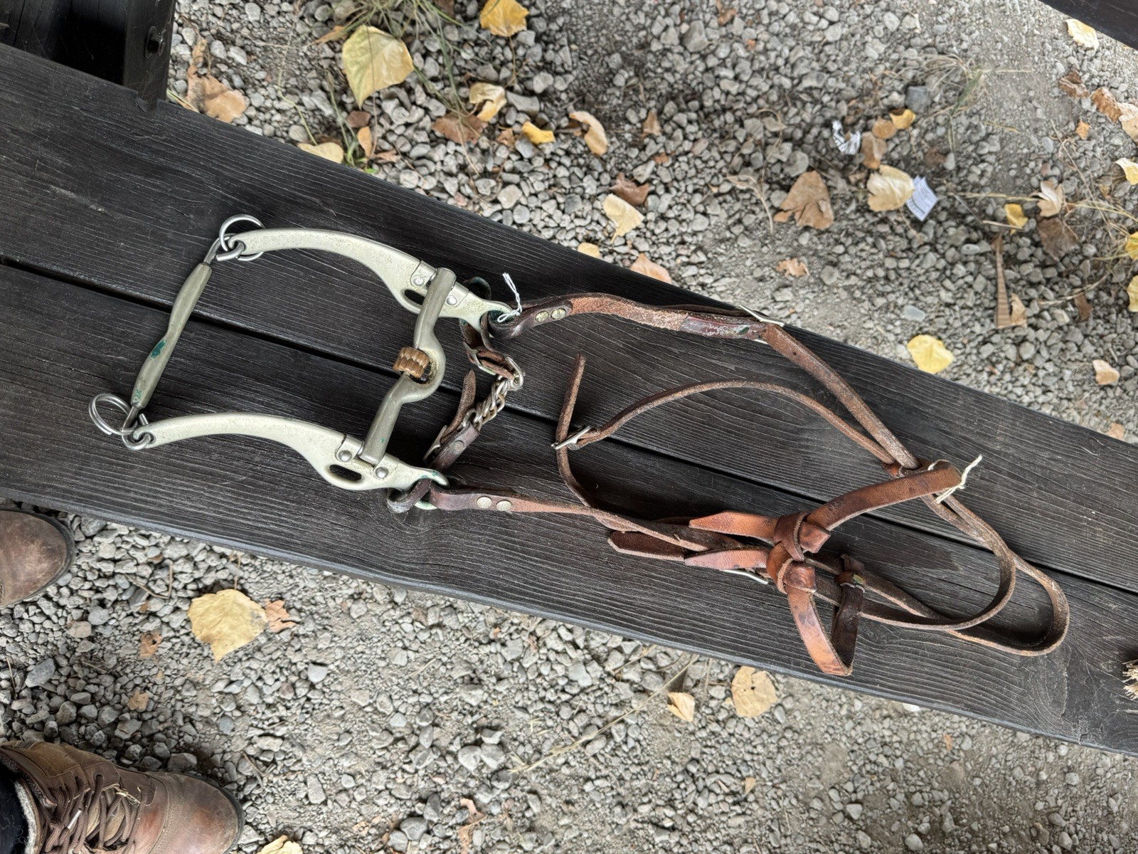 Vintage Buckaroo Leather Headstall*Brow Band Quick Curb bit 5”