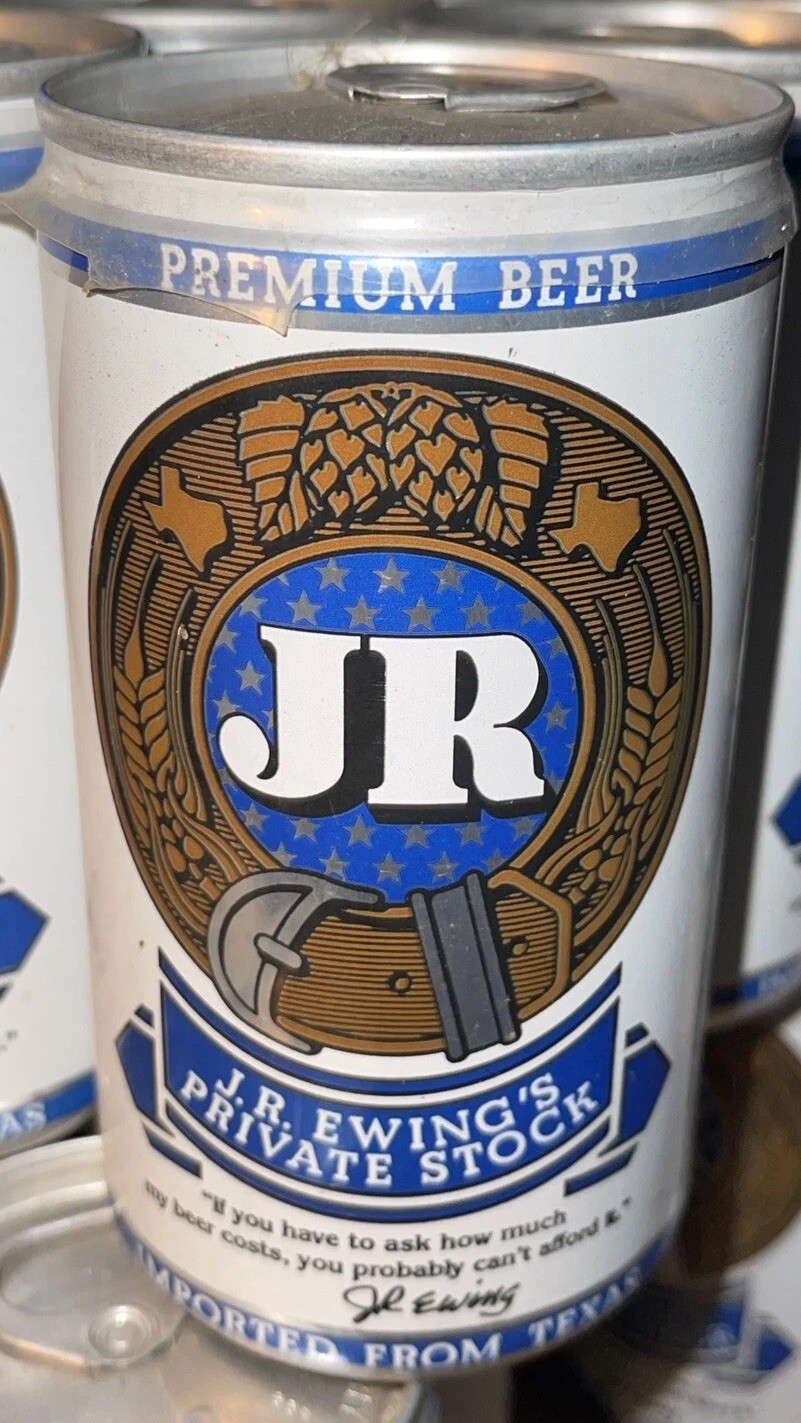 JR Ewing\'s Private stock 80s Collectible Pull Tab Beer 6 Pack Cans DISPLAY PROP
