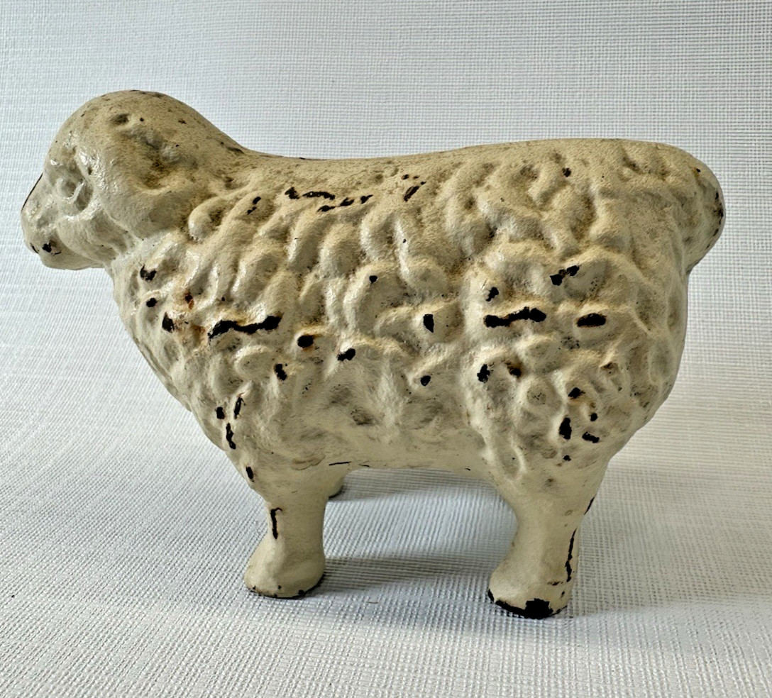 Primitive Cast Iron Sheep Figurine Door Stop Paperweight Decor Vintage 5 Primitive Cast Iron Sheep Figurine Door Stop Paperweight Decor Vintage 5