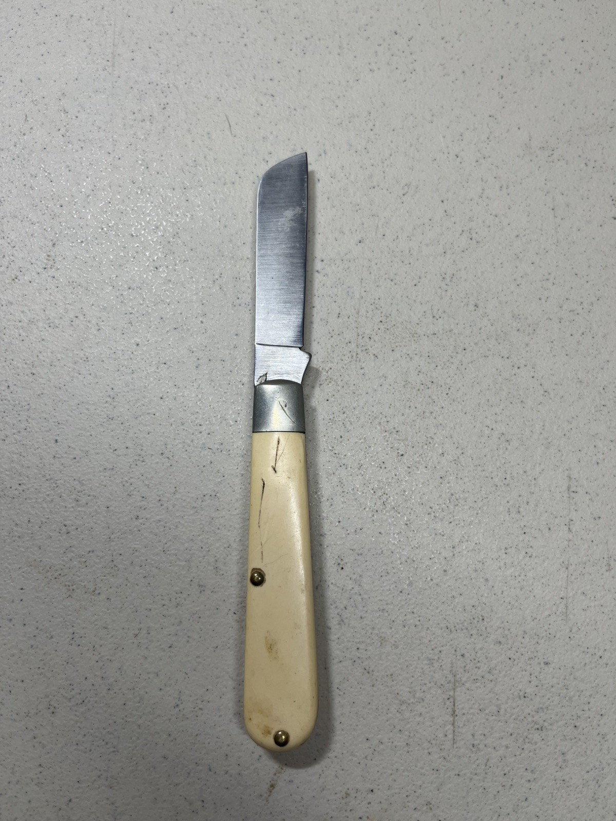 Schrade USA 175 Folding Pocket Knife Vintage Sheepsfoot Pruning Blade Cream K1 Schrade USA 175 Folding Pocket Knife Vintage Sheepsfoot Pruning Blade Cream K1