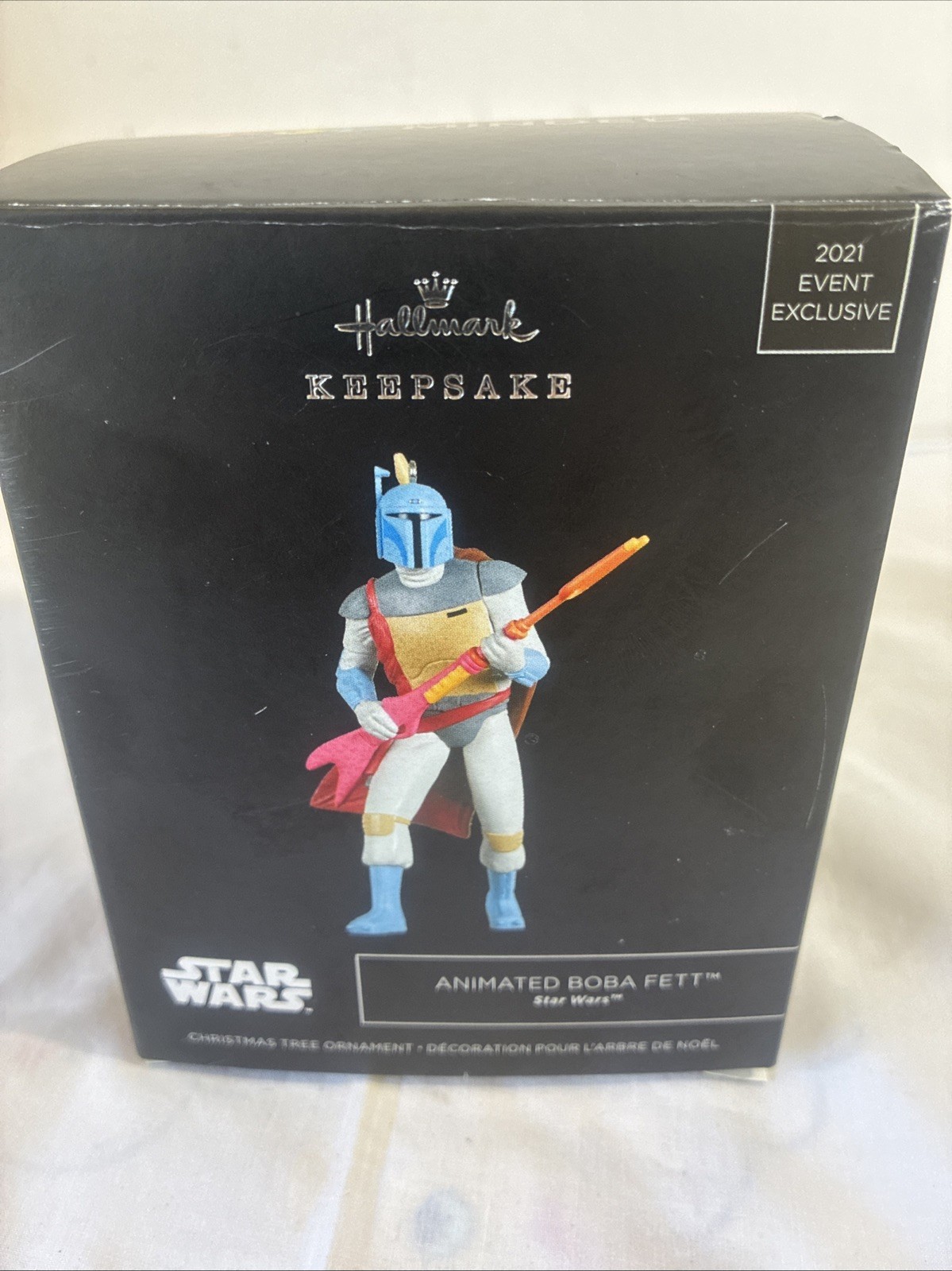 2021 SDCC Hallmark Exclusive Star Wars Boba Fett Animated Ornament original box 2021 SDCC Hallmark Exclusive Star Wars Boba Fett Animated Ornament original box