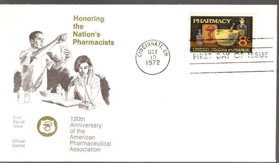 1972 First Day Cover - honoring Pharmacists - APA 1972 First Day Cover - honoring Pharmacists - APA