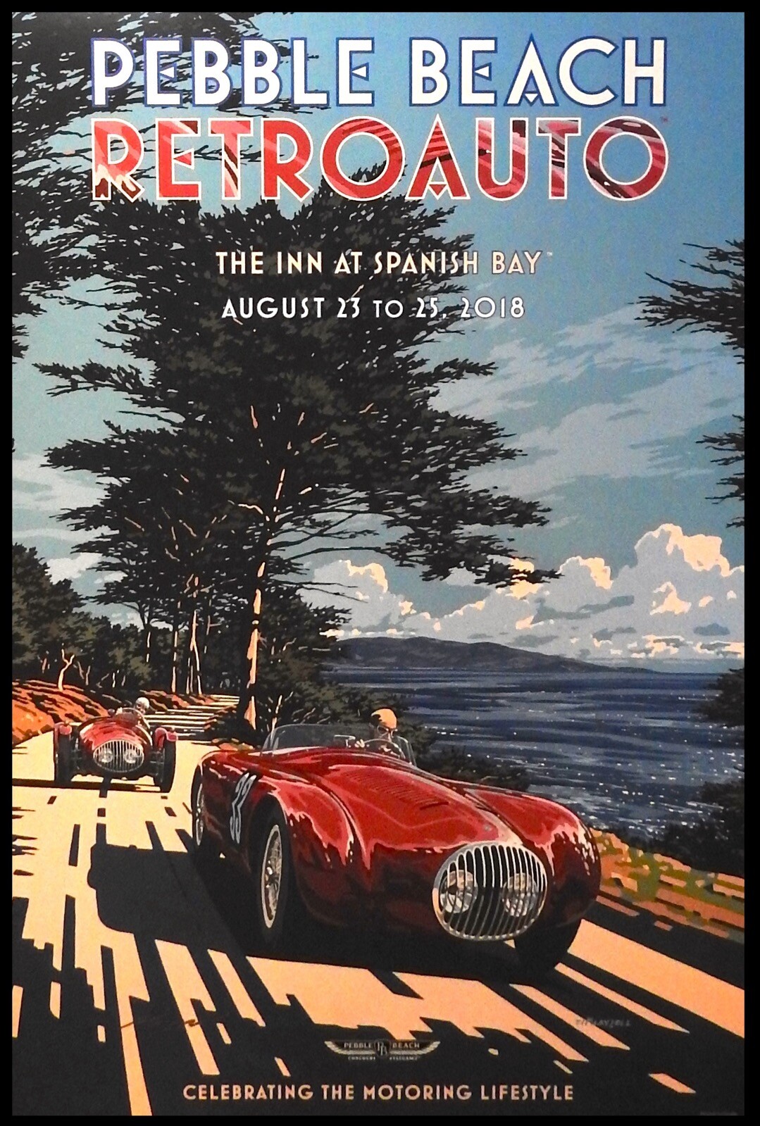 SIGNED 2018 Pebble Beach Concours RETROAUTO Poster OSCA Layzell