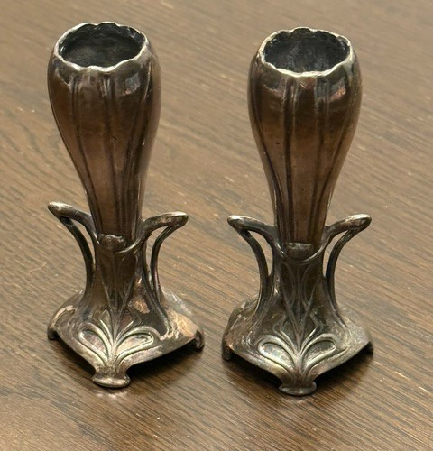 Vintage pair of Benedict Mfg. Co. candleholders