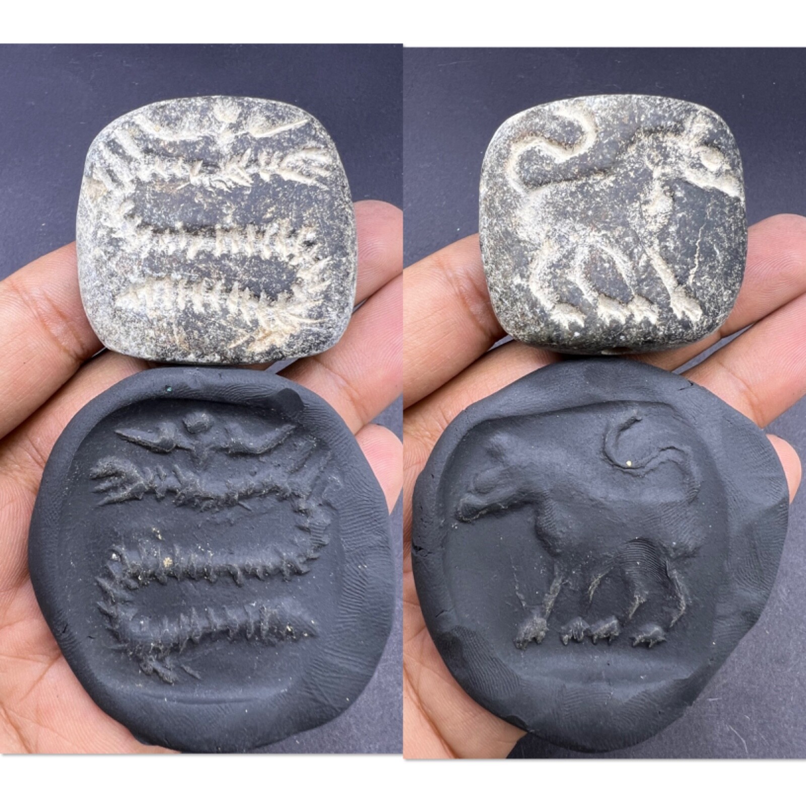 Ancient Old Bactrian Greco Artifact Doubles Side Different Intaglio ancients bea Ancient Old Bactrian Greco Artifact Doubles Side Different Intaglio ancients bea
