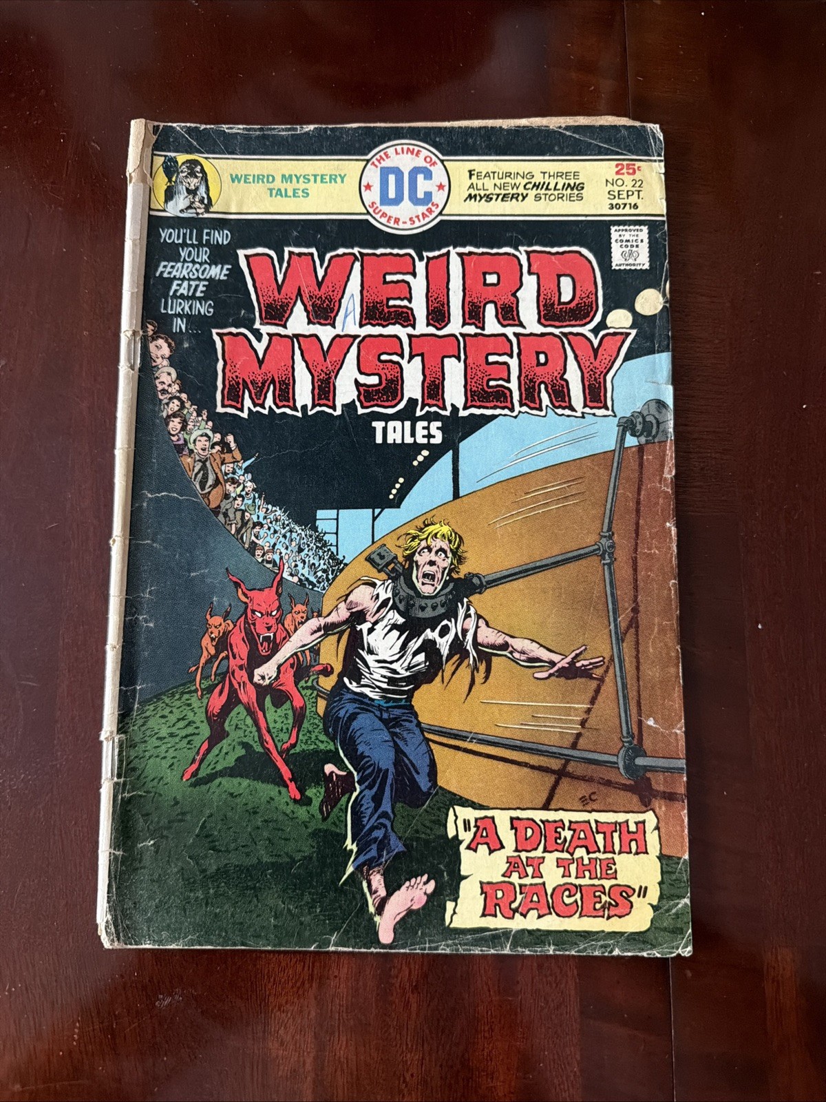 Vintage 1975 DC Weird Mystery Tales #22 Comic Book Death At Races Bronze Age Vintage 1975 DC Weird Mystery Tales #22 Comic Book Death At Races Bronze Age