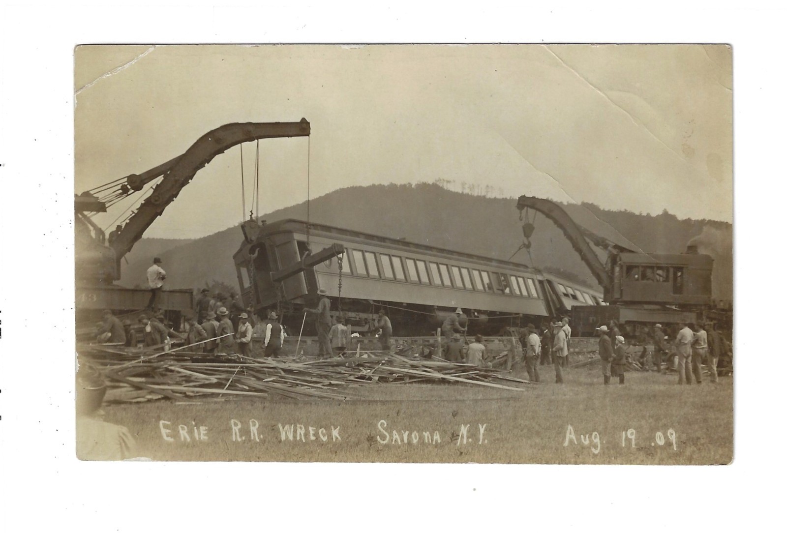 1909 Erie Railroad Train Wreck Savona New York RPPC Postcard 5320 1909 Erie Railroad Train Wreck Savona New York RPPC Postcard 5320