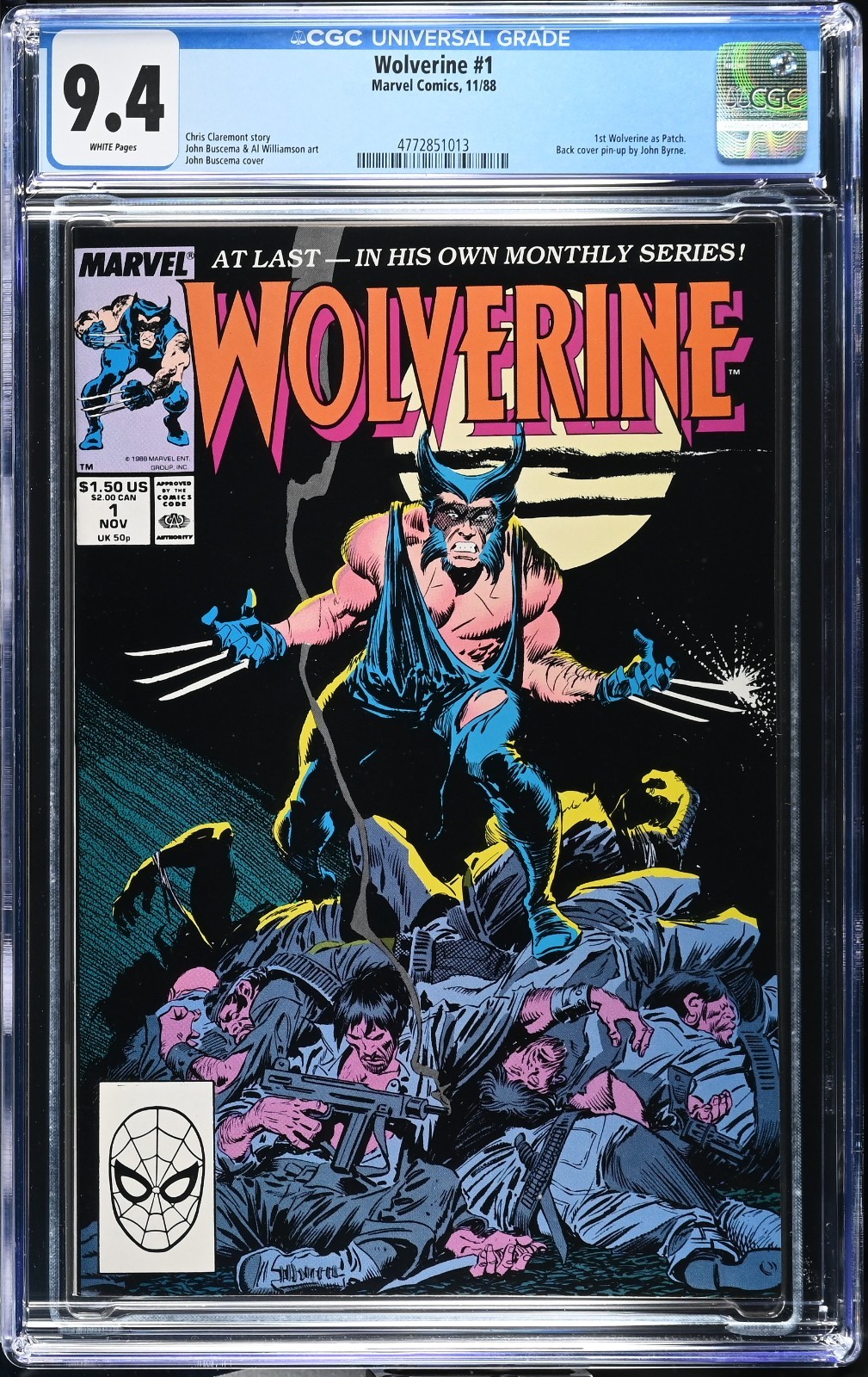 Wolverine #1 CGC 9.4 (1988) John Buscema Cover Marvel Comics