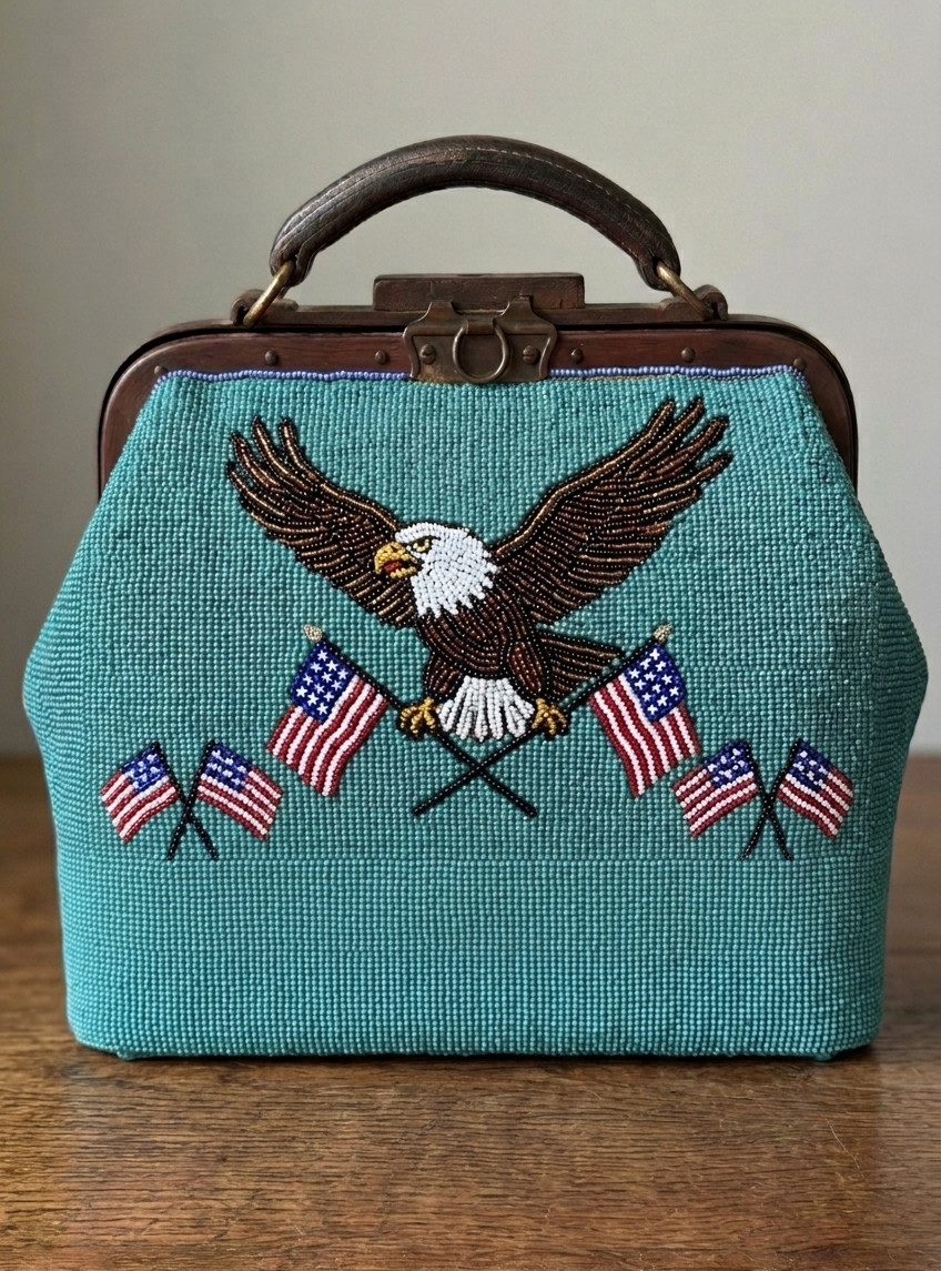Native American Beaded Doctor Bag Antique Style Medical Bag Handmade Leather Native American Beaded Doctor Bag Antique Style Medical Bag Handmade Leather