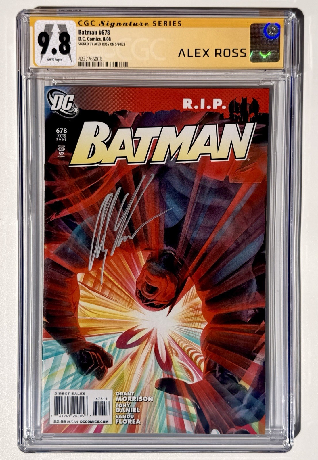 ALEX ROSS Signed Batman #678 (CGC 9.8 SS) 2008 - Morrison RIP * 1 of a Kind