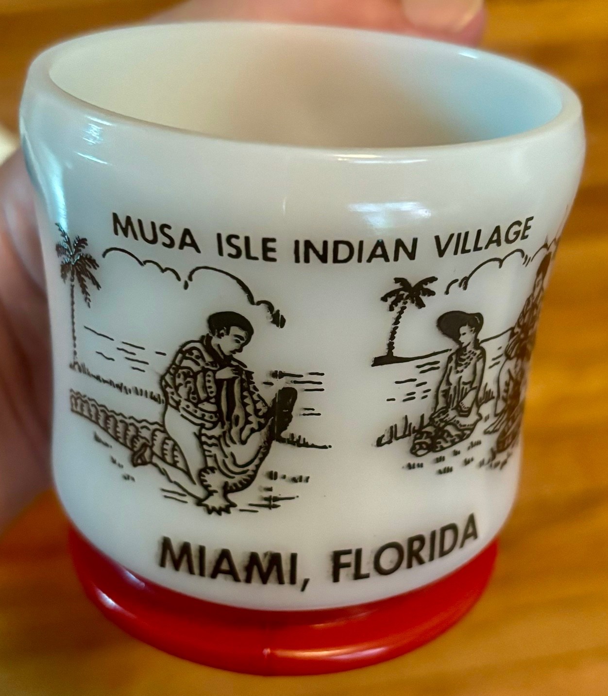 Vintage Miami Florida Musa Isle Seminole Indian Village Souvenir Hazel Atlas Mug Vintage Miami Florida Musa Isle Seminole Indian Village Souvenir Hazel Atlas Mug