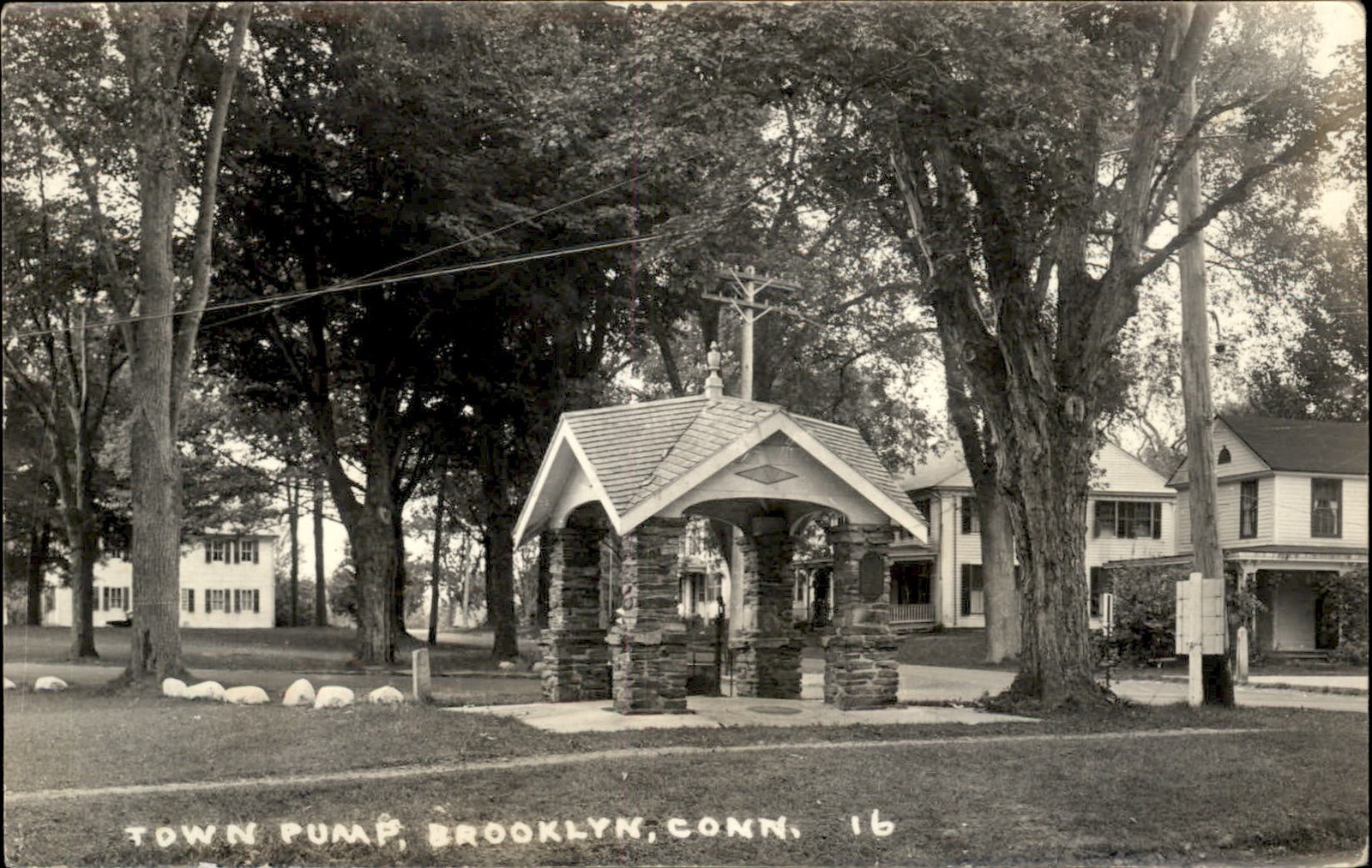 Brooklyn CT Town Pump c1910s Real Photo Vintage Postcard