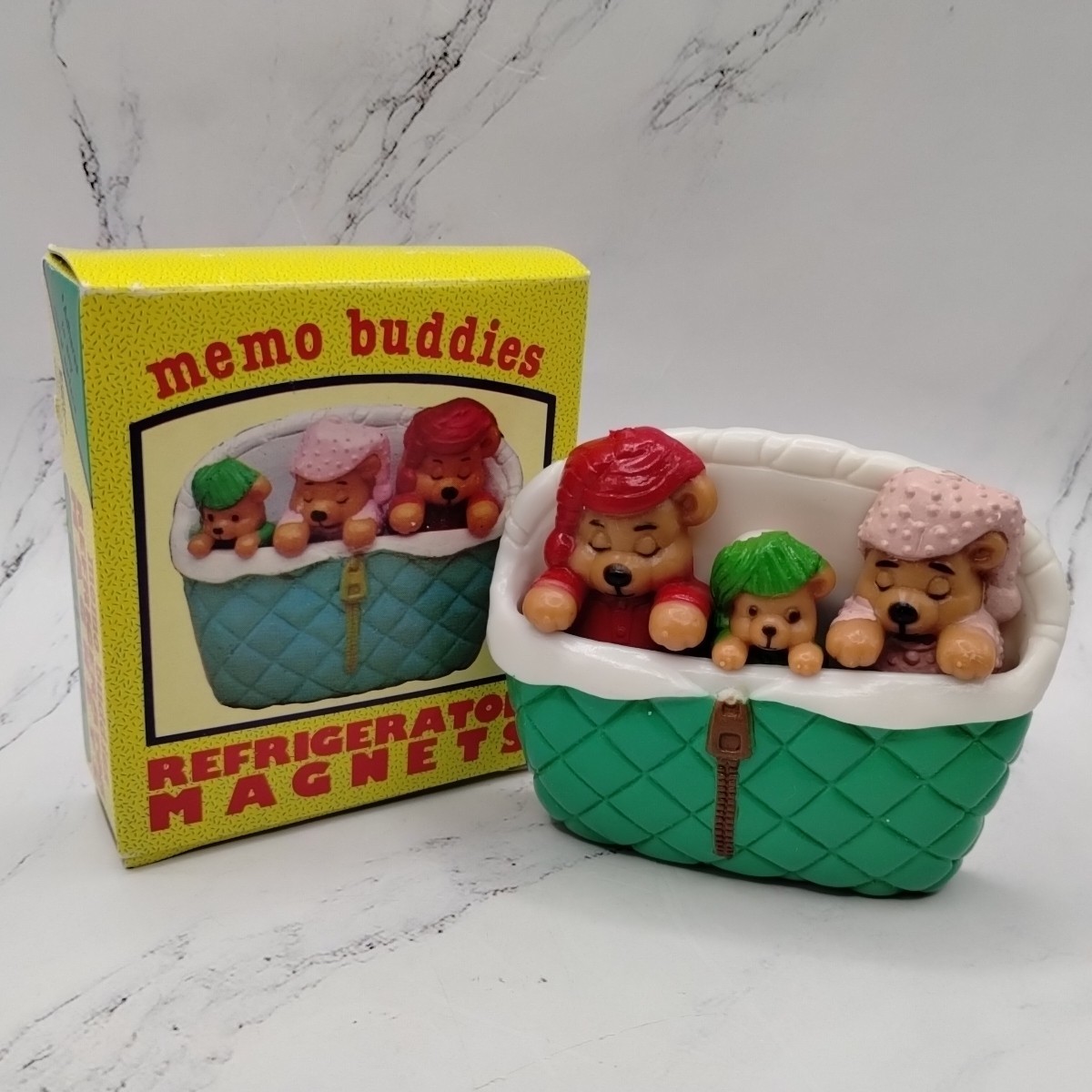 Vintage Three Bears Family Sleeping Memo Buddies Refrigerator Memo Magnets Set Vintage Three Bears Family Sleeping Memo Buddies Refrigerator Memo Magnets Set