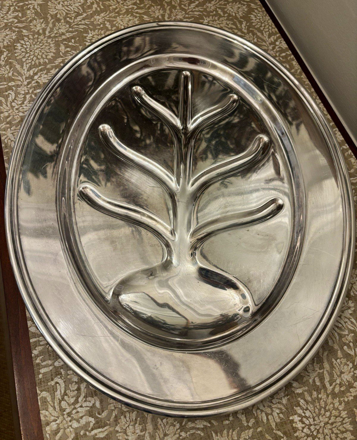 Vintage Gorham Silverplate Tree n Well Meat Platter 18 Vintage Gorham Silverplate Tree n Well Meat Platter 18