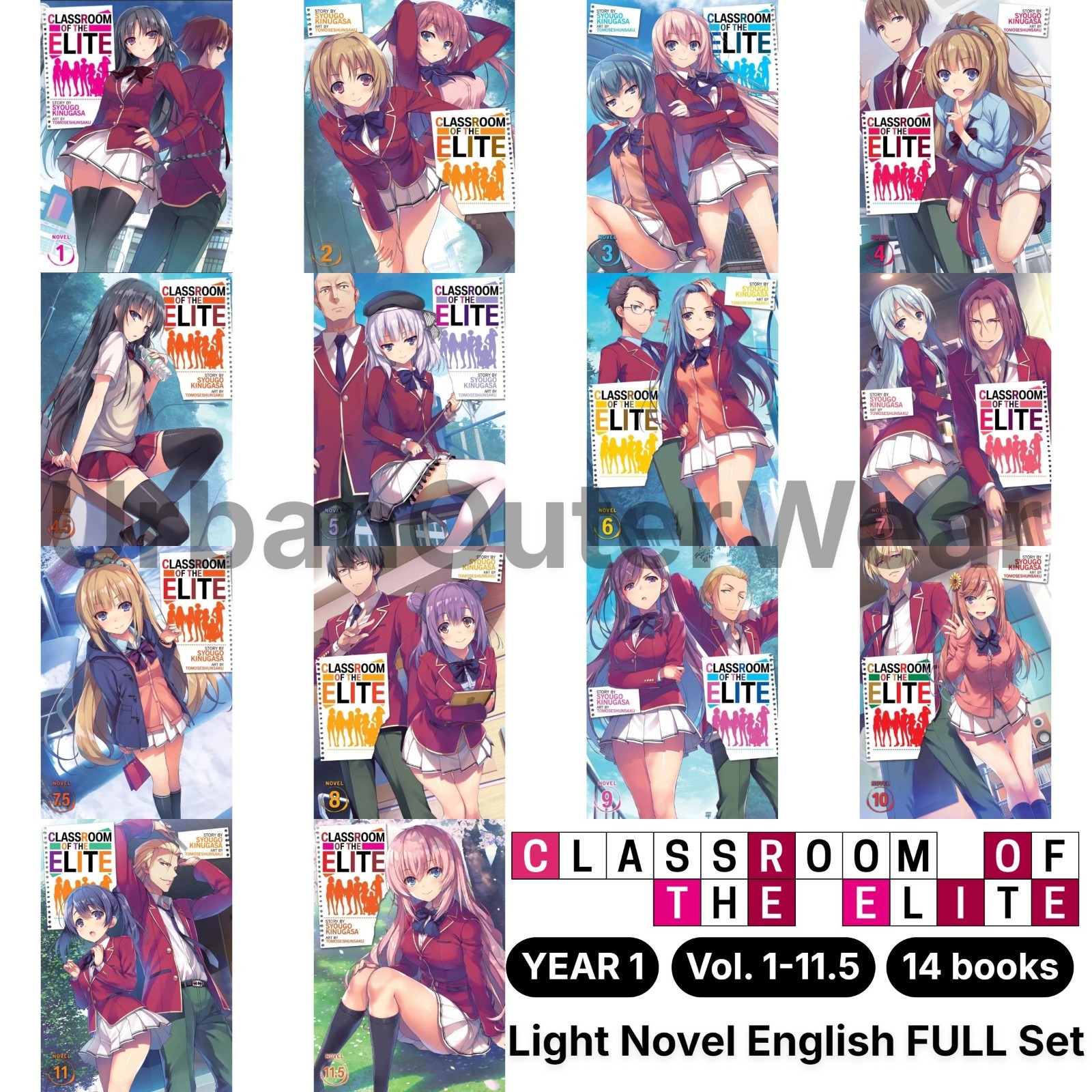 Classroom of The Elite Year 1 Light Novel Volume 1-11.5 FULL Set English Version