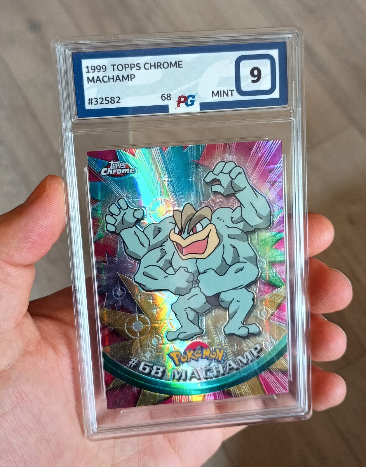 PG 9 Spectra Chrome Machamp Topps Pokémon Graded Card Mint